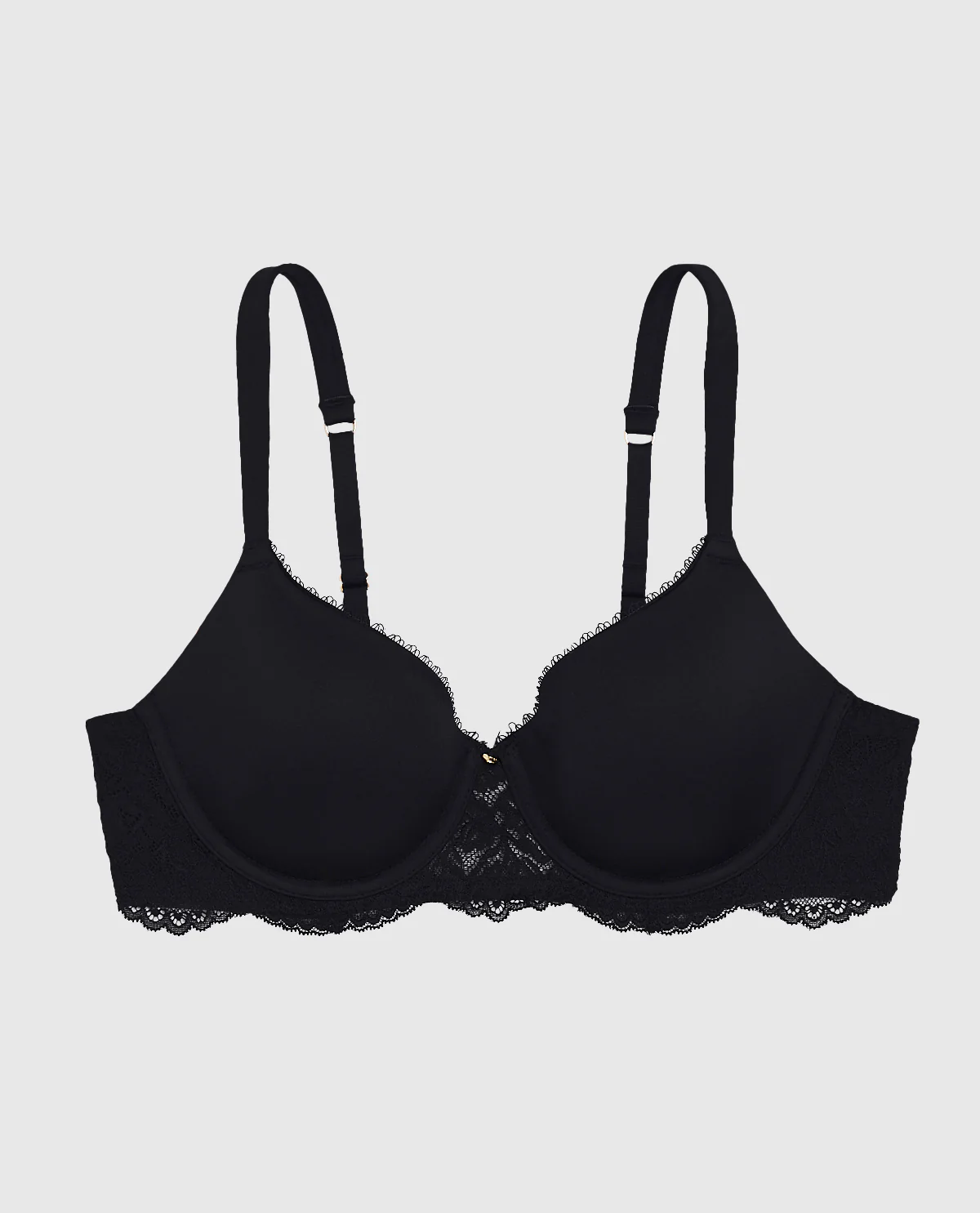 Lightly Lined Full Coverage Bra in Black - Image 4