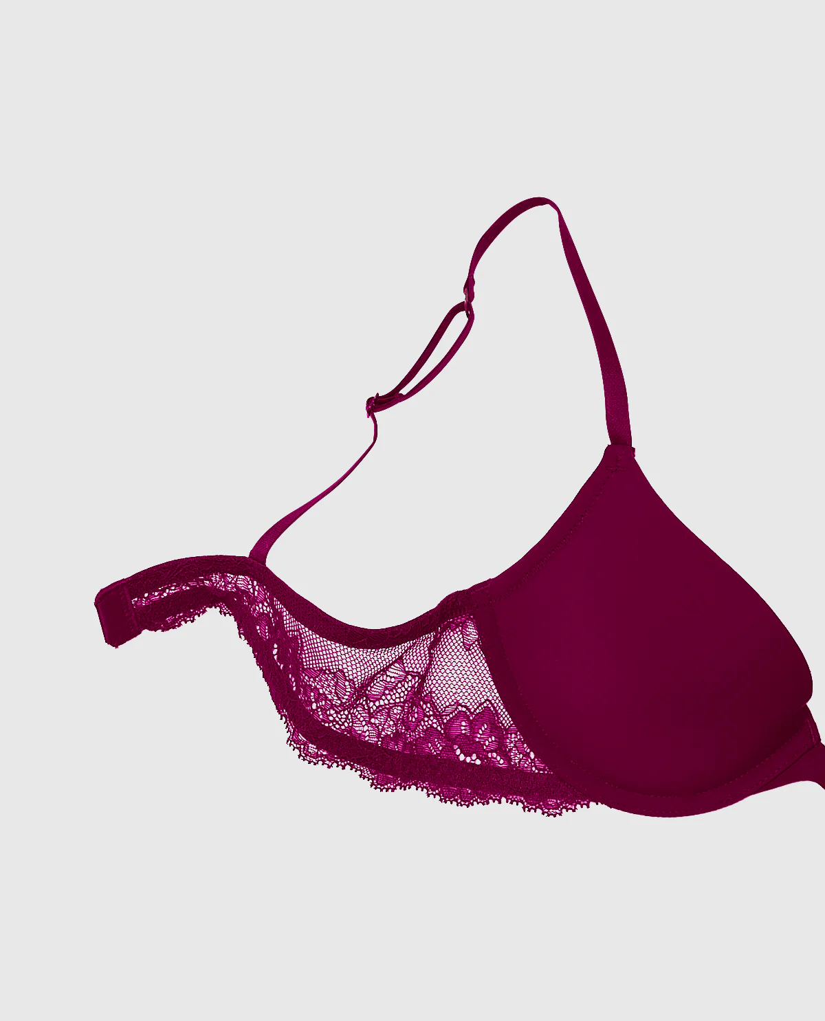 Smooth Push Up Plunge Bra with Lace Wing - Image 2