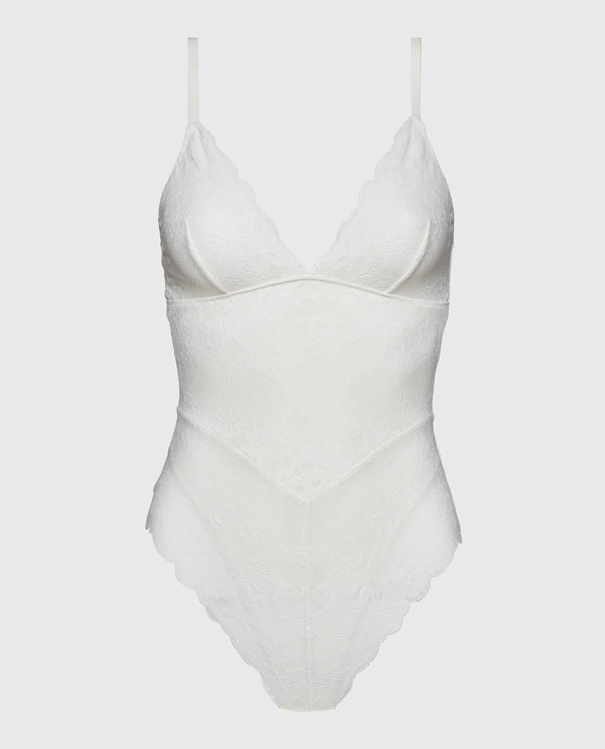 Smoothing Lace Bodysuit in White - Image 4