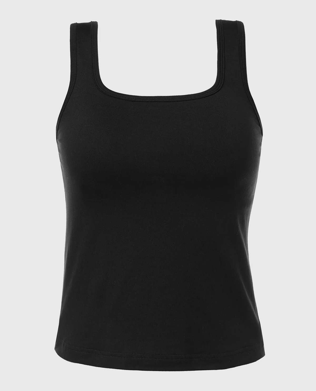 Square Neck Sleep Tank in Tuxedo Black - Image 4