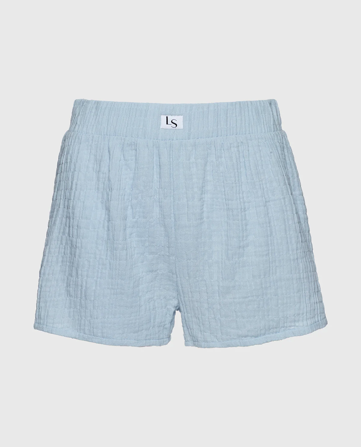 Textured Pajama Short in Subdued Blue - Image 4