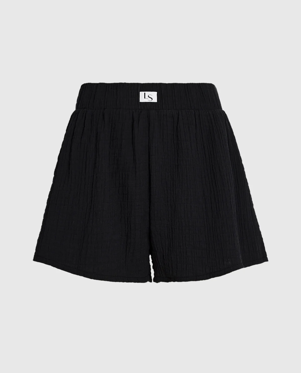 Textured Sleep Short in Black - Image 4