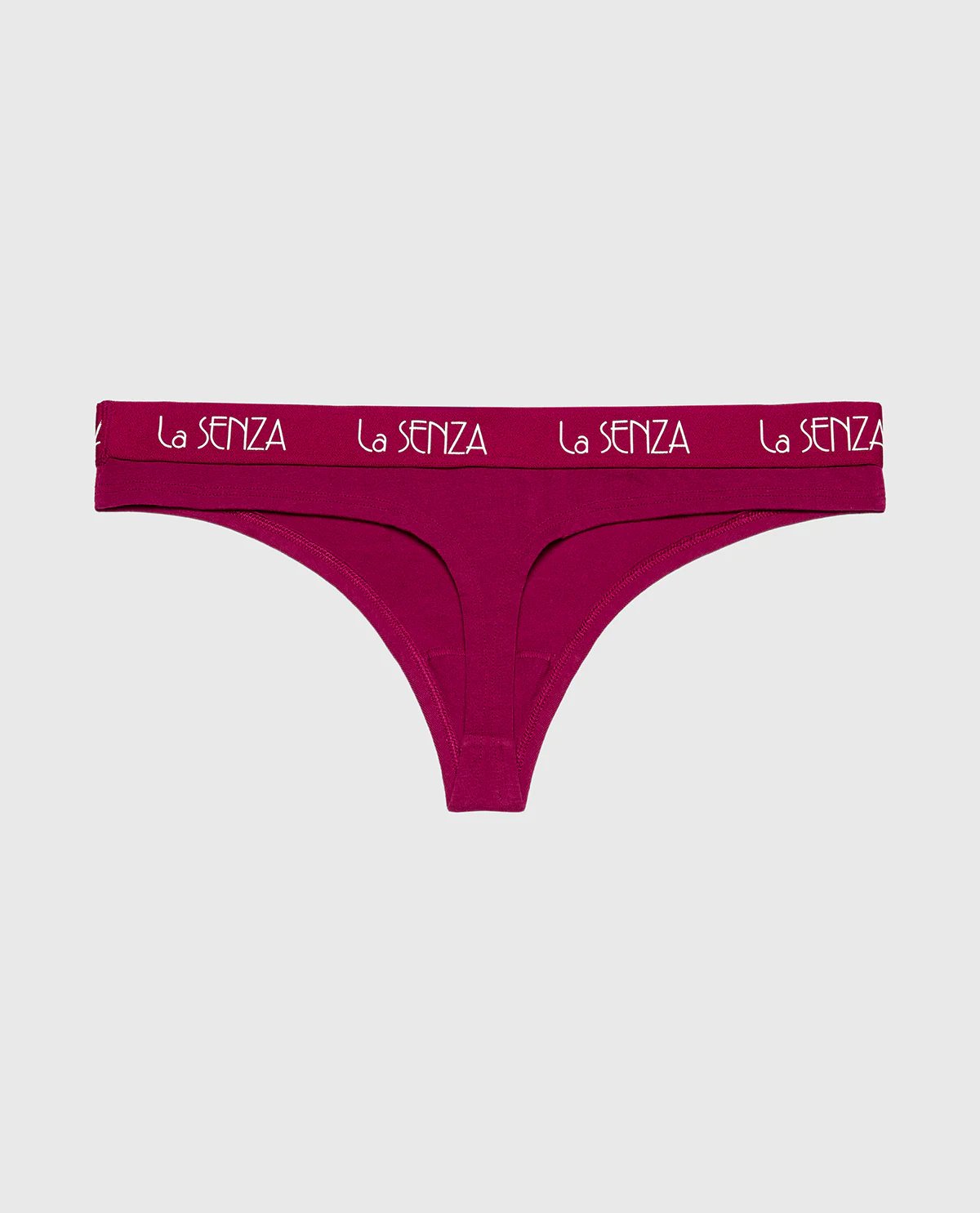 Thong Cotton Panty with Art Deco Logo Band in Plum Rose - Image 5