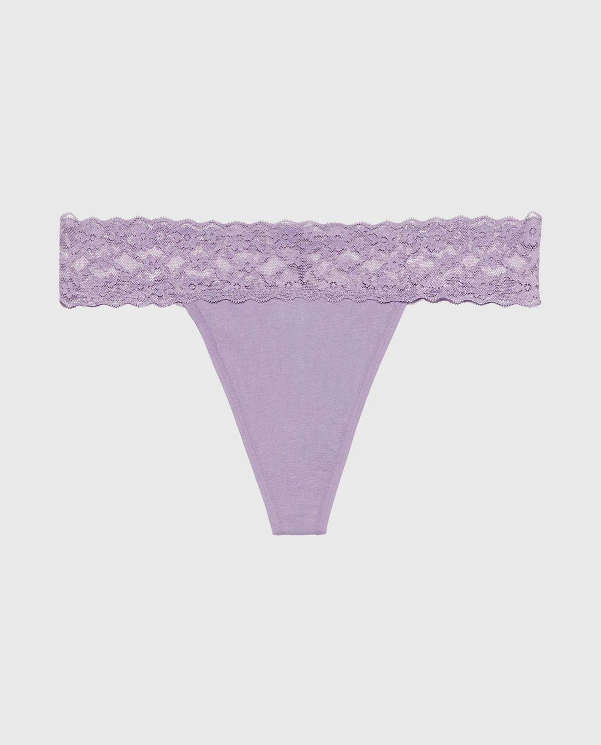 Thong Cotton Panty With Lace Trim in Purple Haze - Image 4