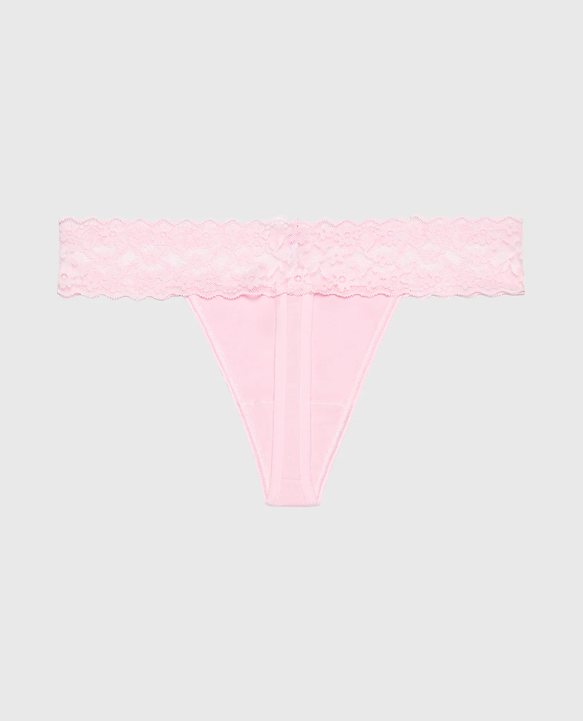 Thong Cotton Panty With Lace Trim in Sweet Dream - Image 5