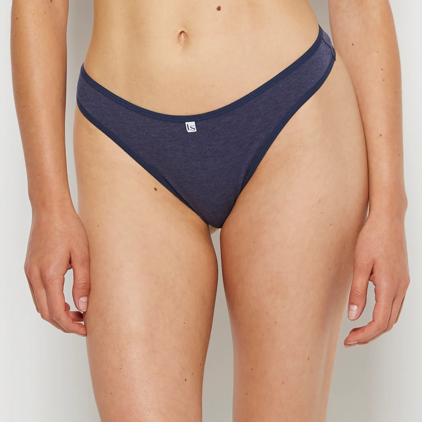Thong Panty in Dark Navy Heather