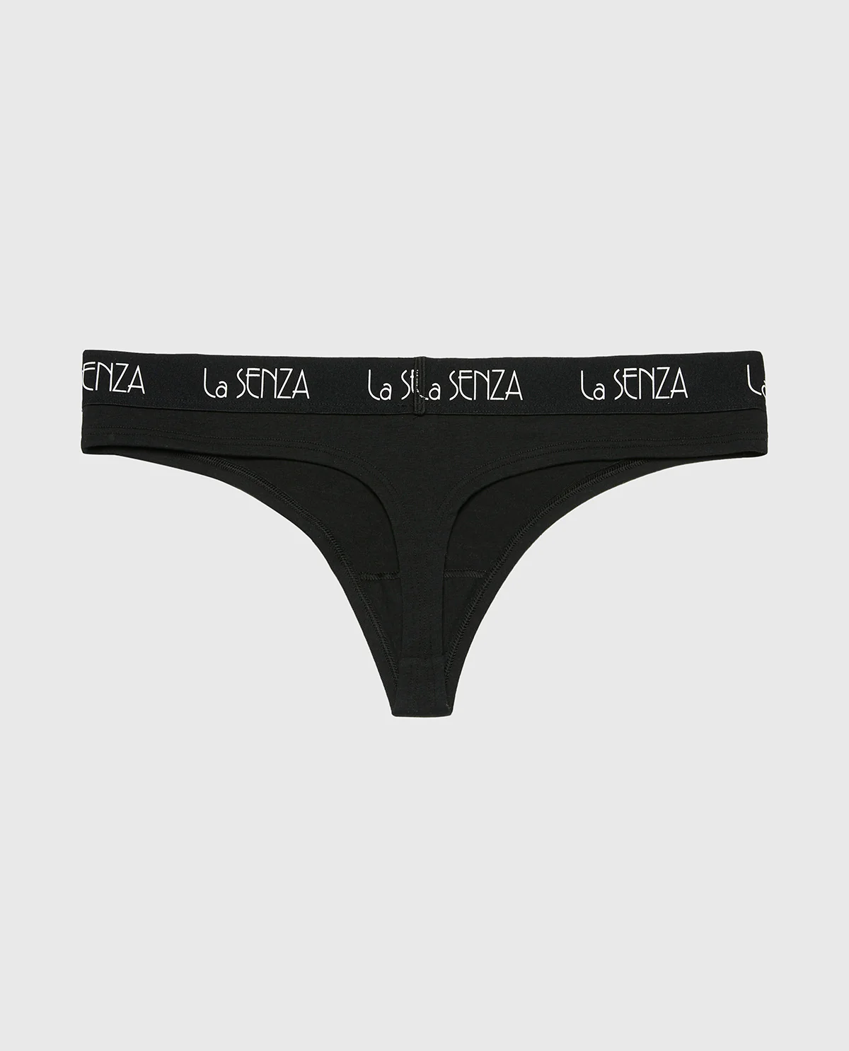 Thong Panty with Art Deco Logo in Tuxedo Black - Image 5