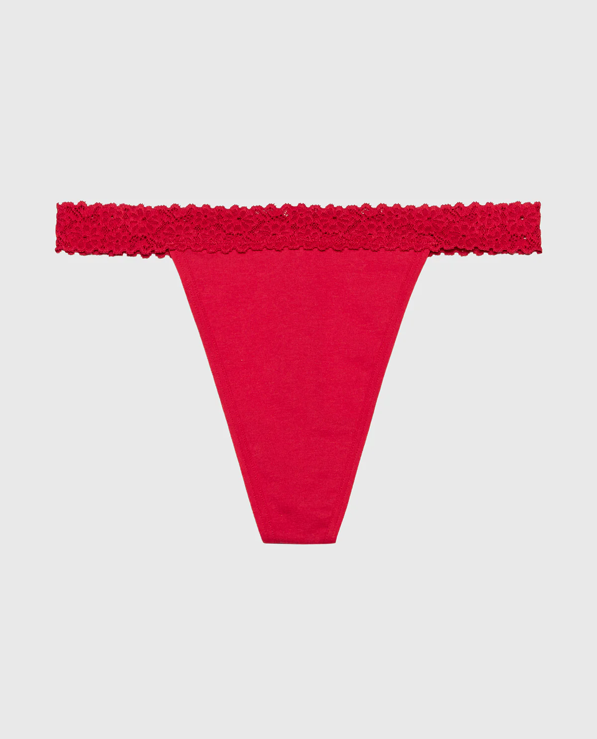 Thong Panty with Cozy Trim in Crimson - Image 4