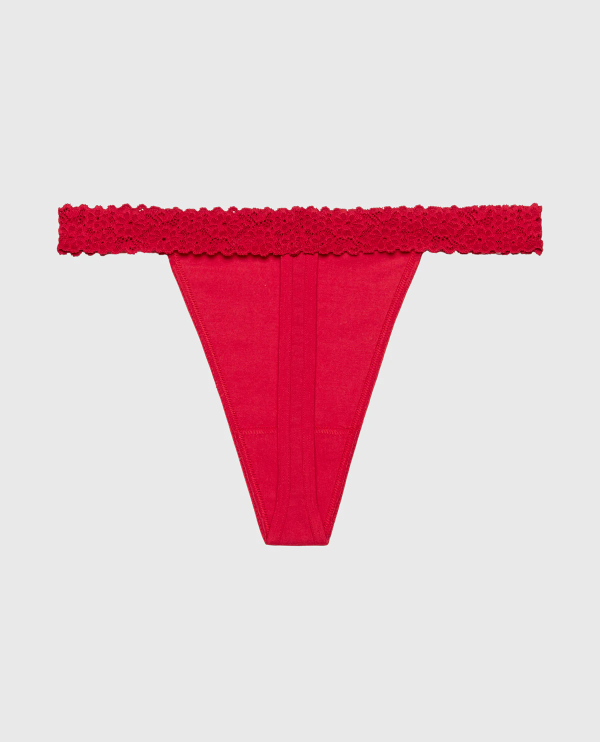 Thong Panty with Cozy Trim in Crimson - Image 5