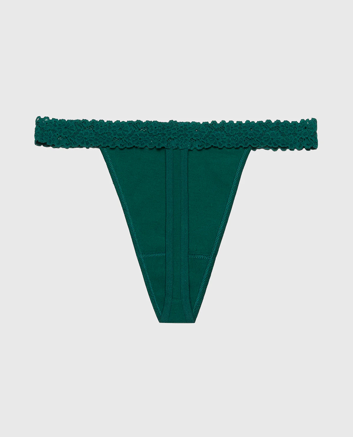 Thong Panty with Cozy Trim in Emerald Green - Image 5