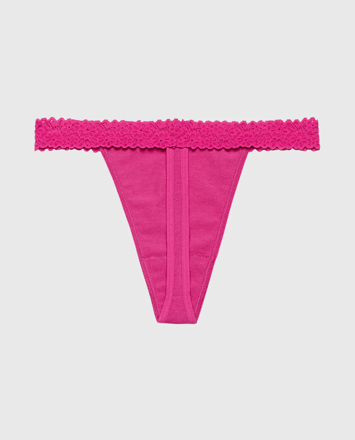 Thong Panty with Cozy Trim in Fuchsia Red - Image 5
