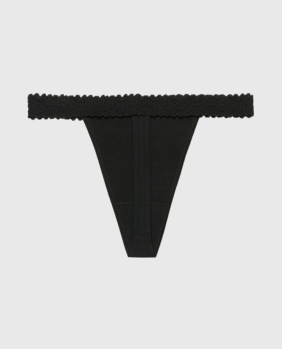 Thong Panty with Cozy Trim in Tuxedo Black - Image 5