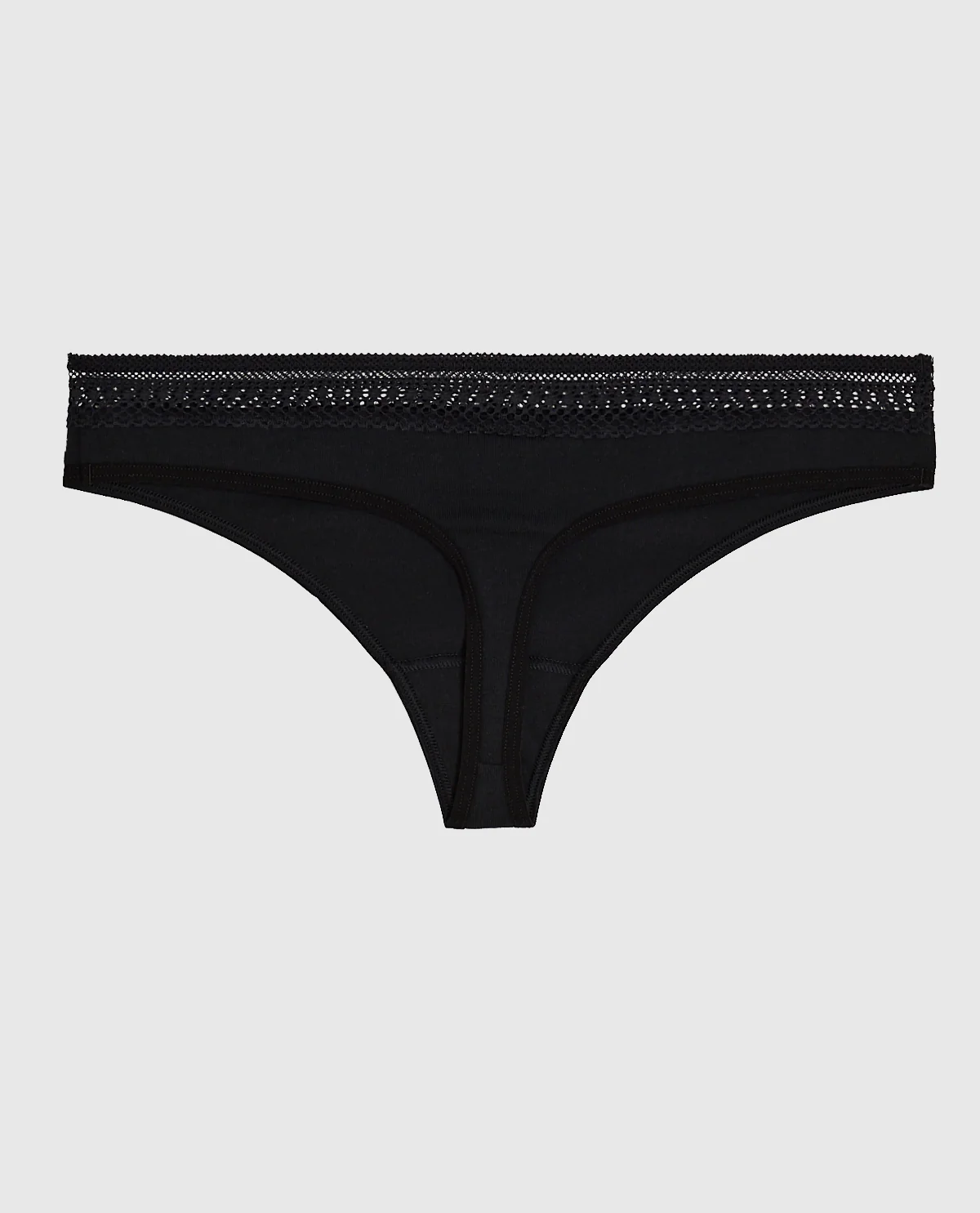 Thong Panty with Elemental Lace in Black - Image 5