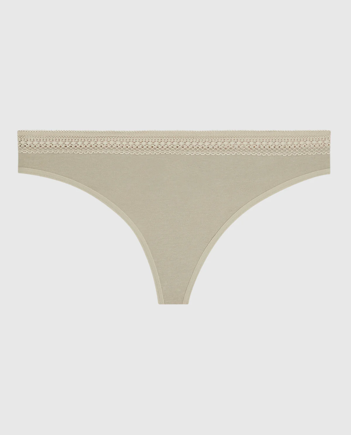 Thong Panty with Elemental Lace in Stone Grey - Image 4
