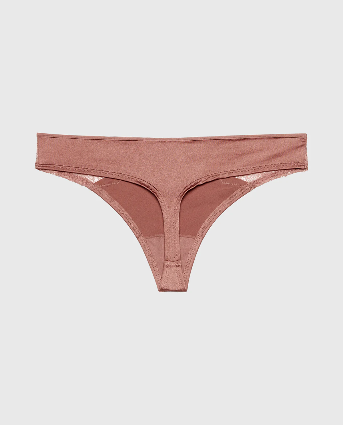Thong Panty With Lace Micro Trim in Deer - Image 5