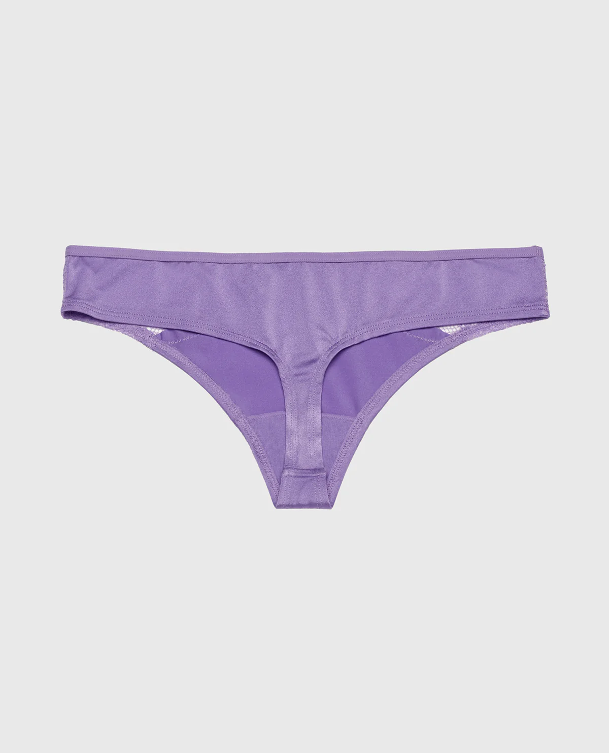Thong Panty with Lace Micro Trim in Paisley Purple - Image 5