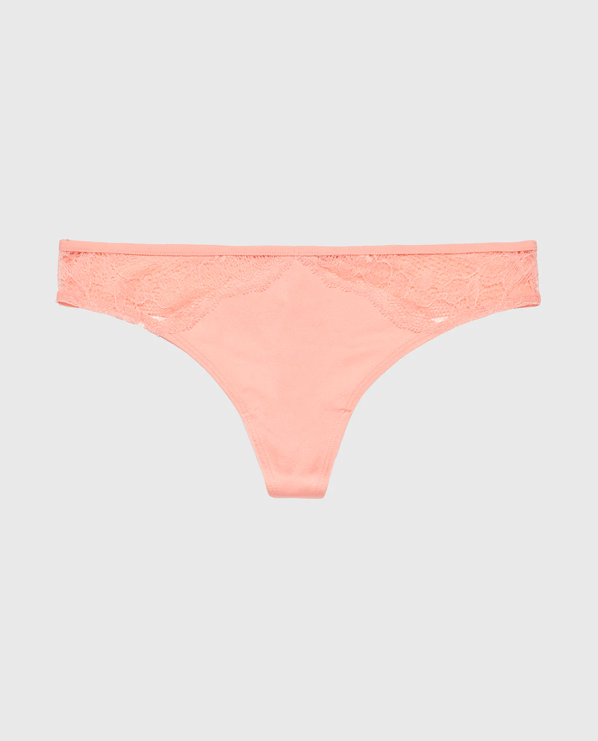 Thong Panty with Lace Micro Trim in Peach Fizz - Image 4
