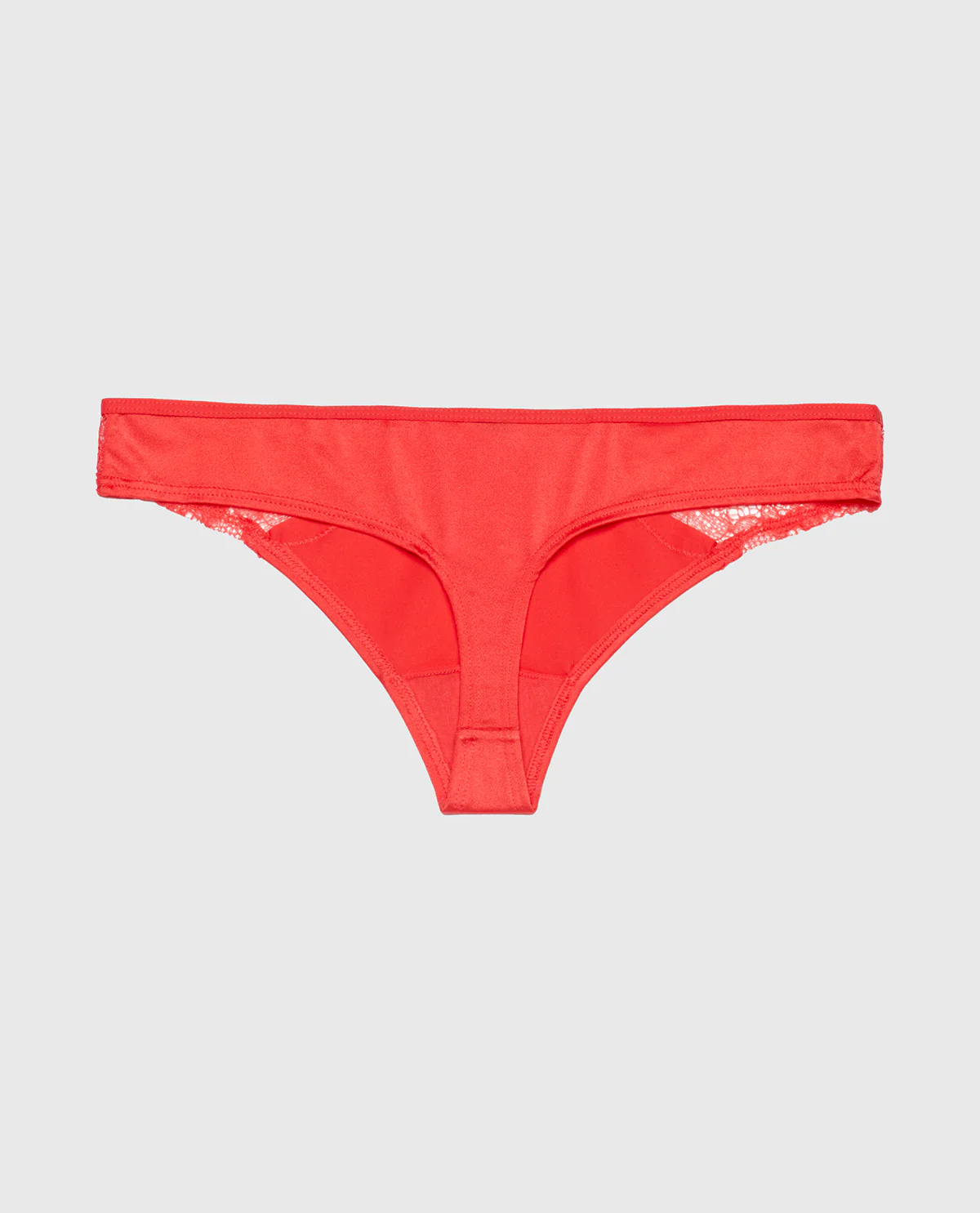 Thong Panty with Lace Micro Trim in Tart Berry - Image 5