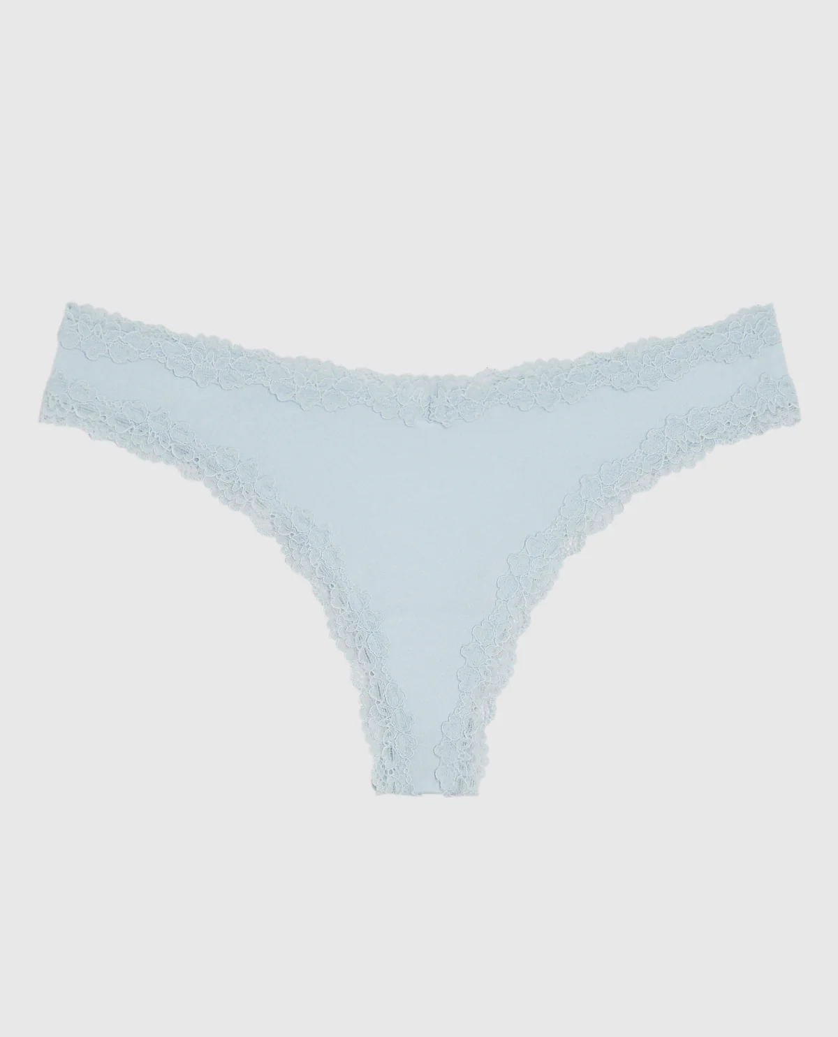 Thong Panty with Lace Trim in Vista Blue - Image 4