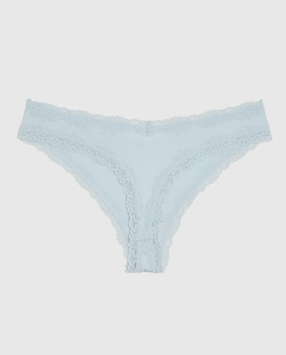 Thong Panty with Lace Trim in Vista Blue - Image 5