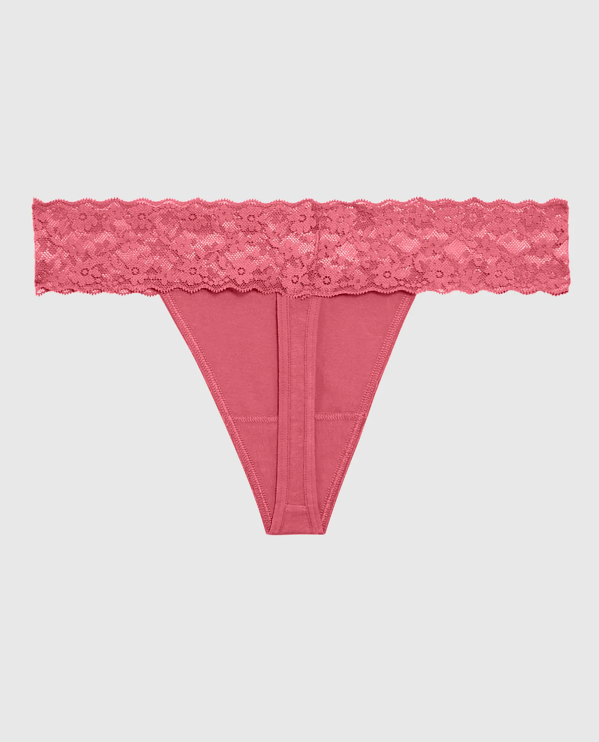 Thong Panty with Lace in Romantic Pink - Image 5