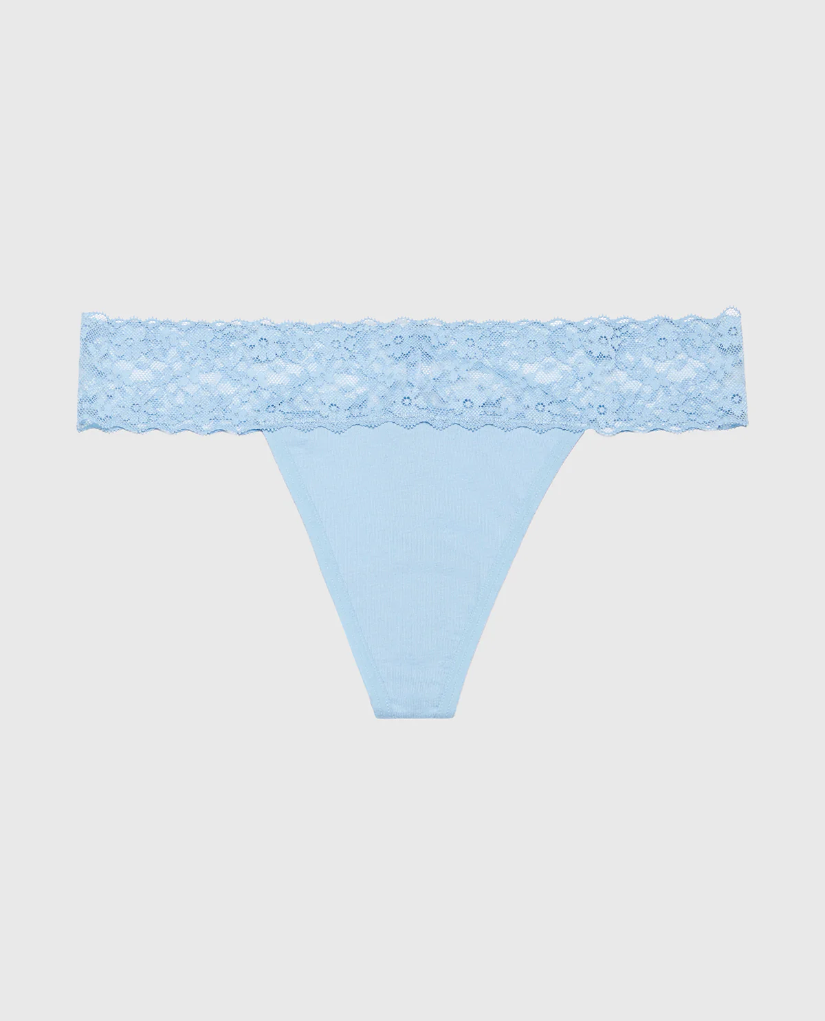 Thong Panty With Lace Trim in Glacier Lake - Image 4