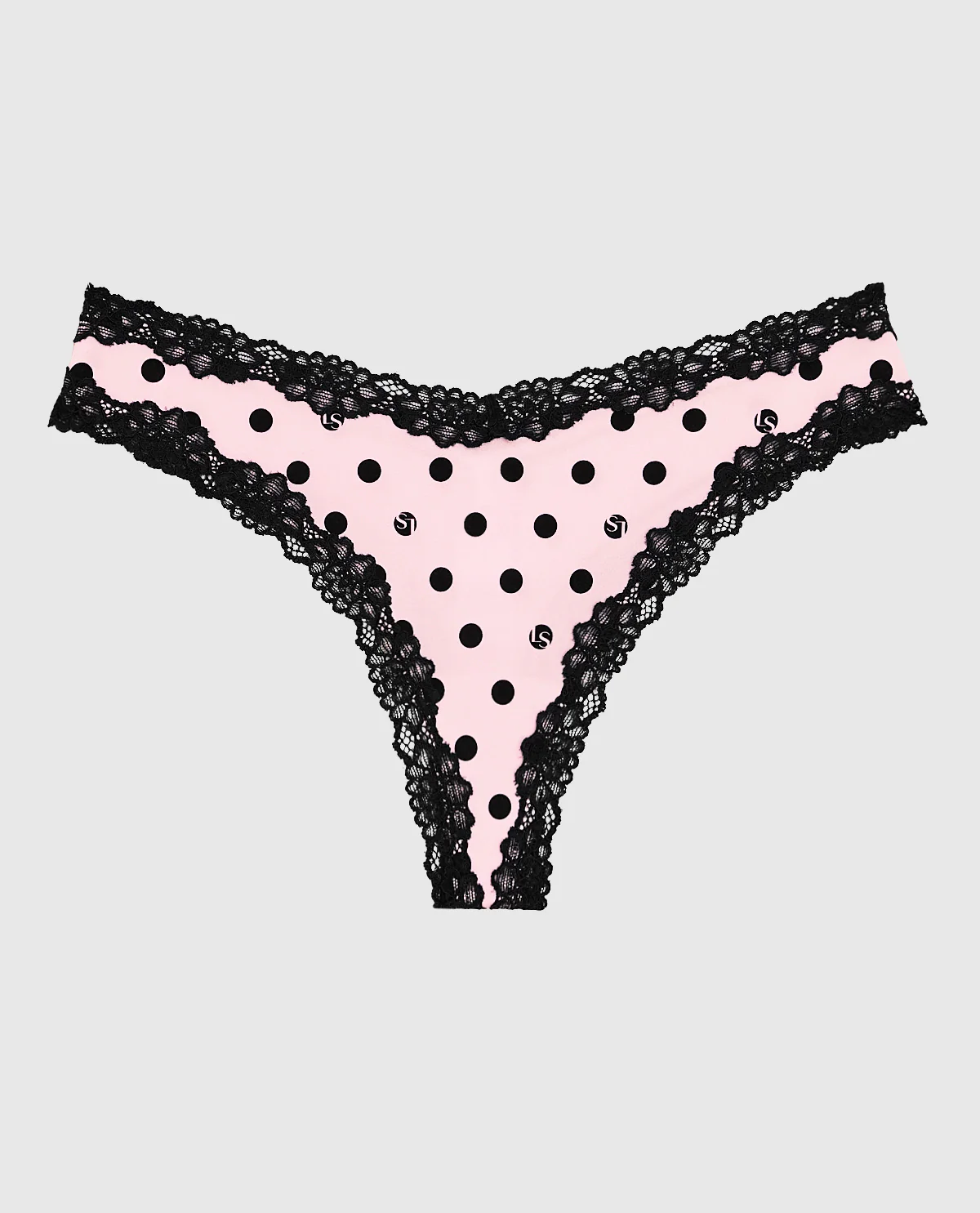 Thong Panty with Lace Trim in LS Dot - Image 4