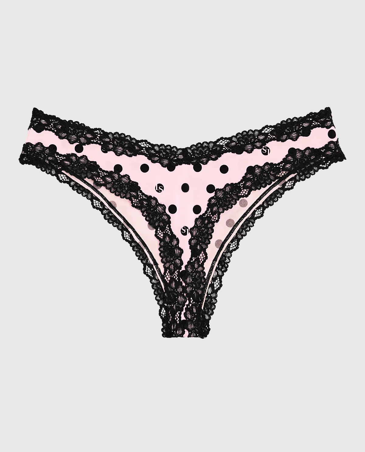 Thong Panty with Lace Trim in LS Dot - Image 5