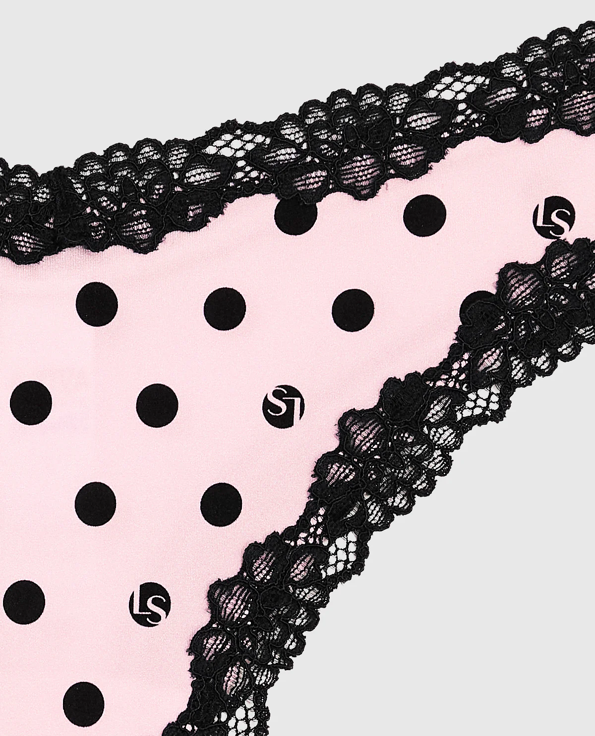 Thong Panty with Lace Trim in LS Dot - Image 6
