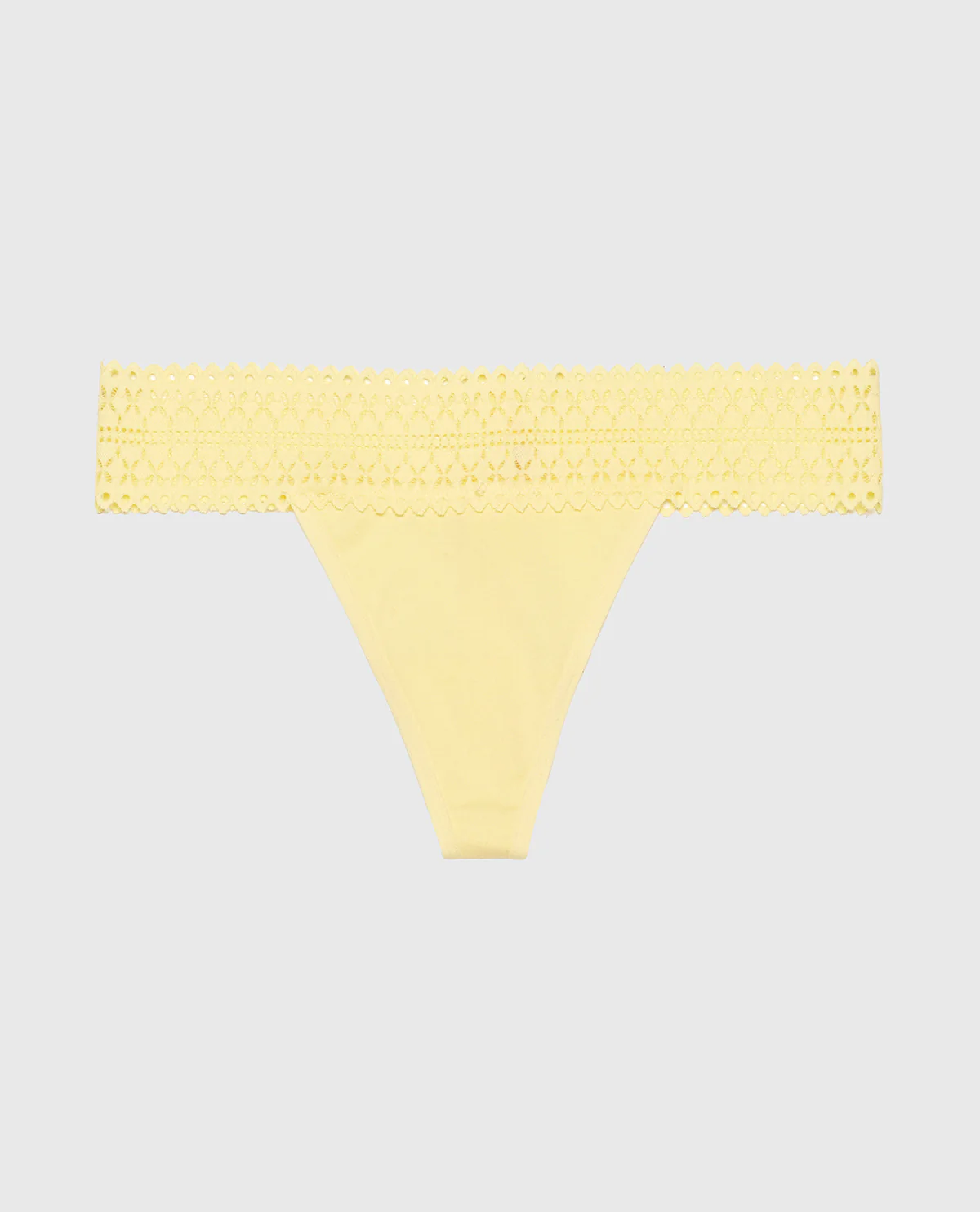 Thong Panty with Lace Trim in Mellow Yellow - Image 4