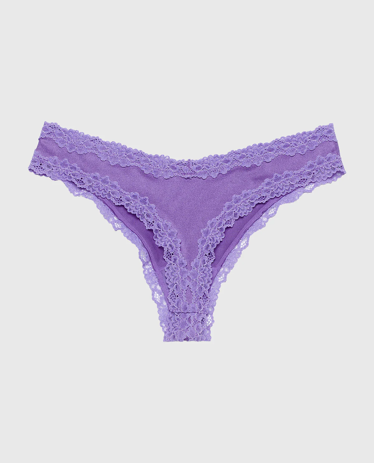 Thong Panty With Lace Trim in Purple Opulence - Image 5