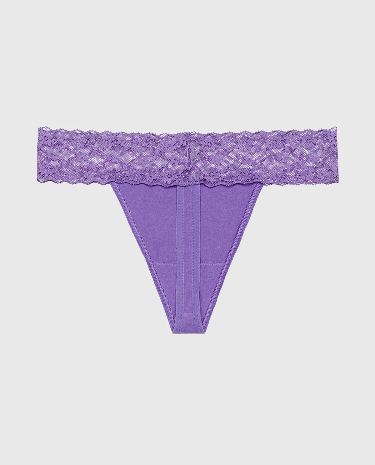Thong Panty With Lace Trim in Purple Opulence - Image 5