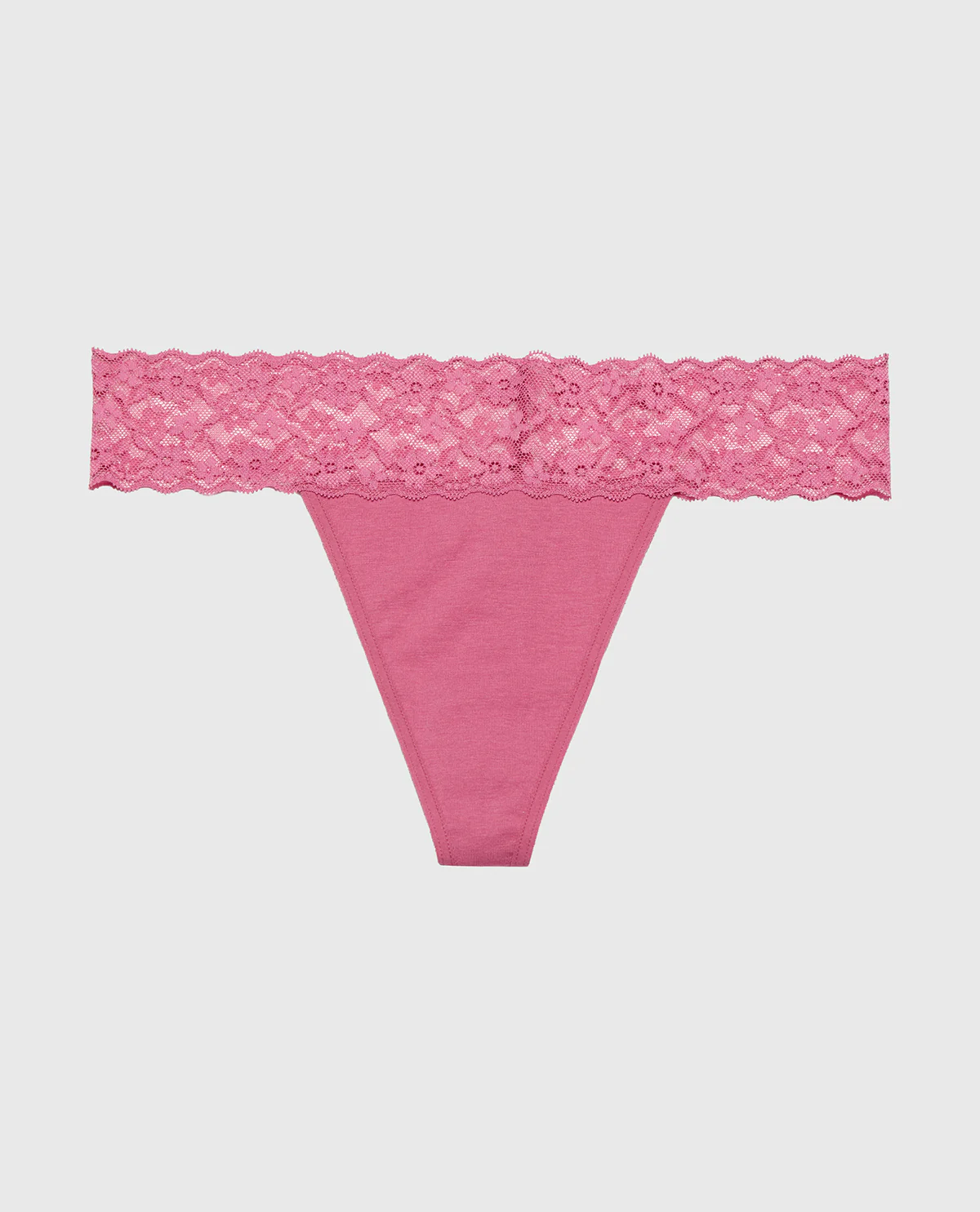 Thong Panty With Lace Trim in Red Violet - Image 4