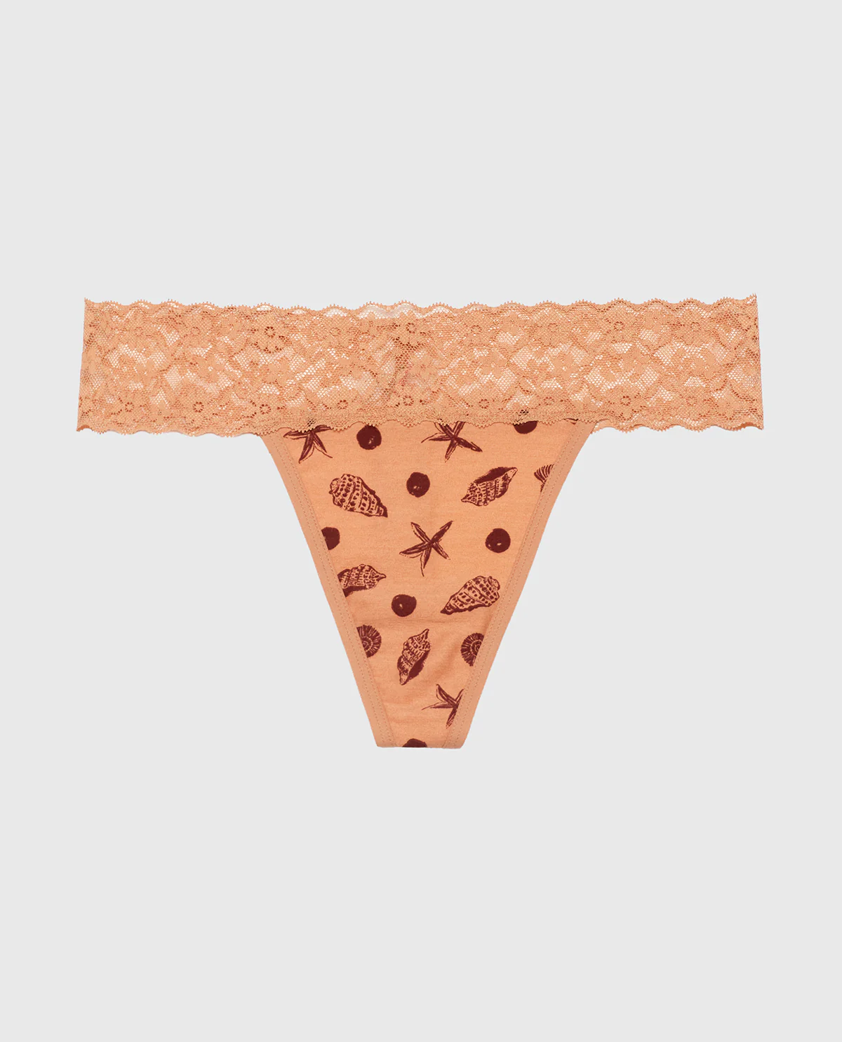 Thong Panty with Lace Trim in She Sells Sea Shells - Image 4