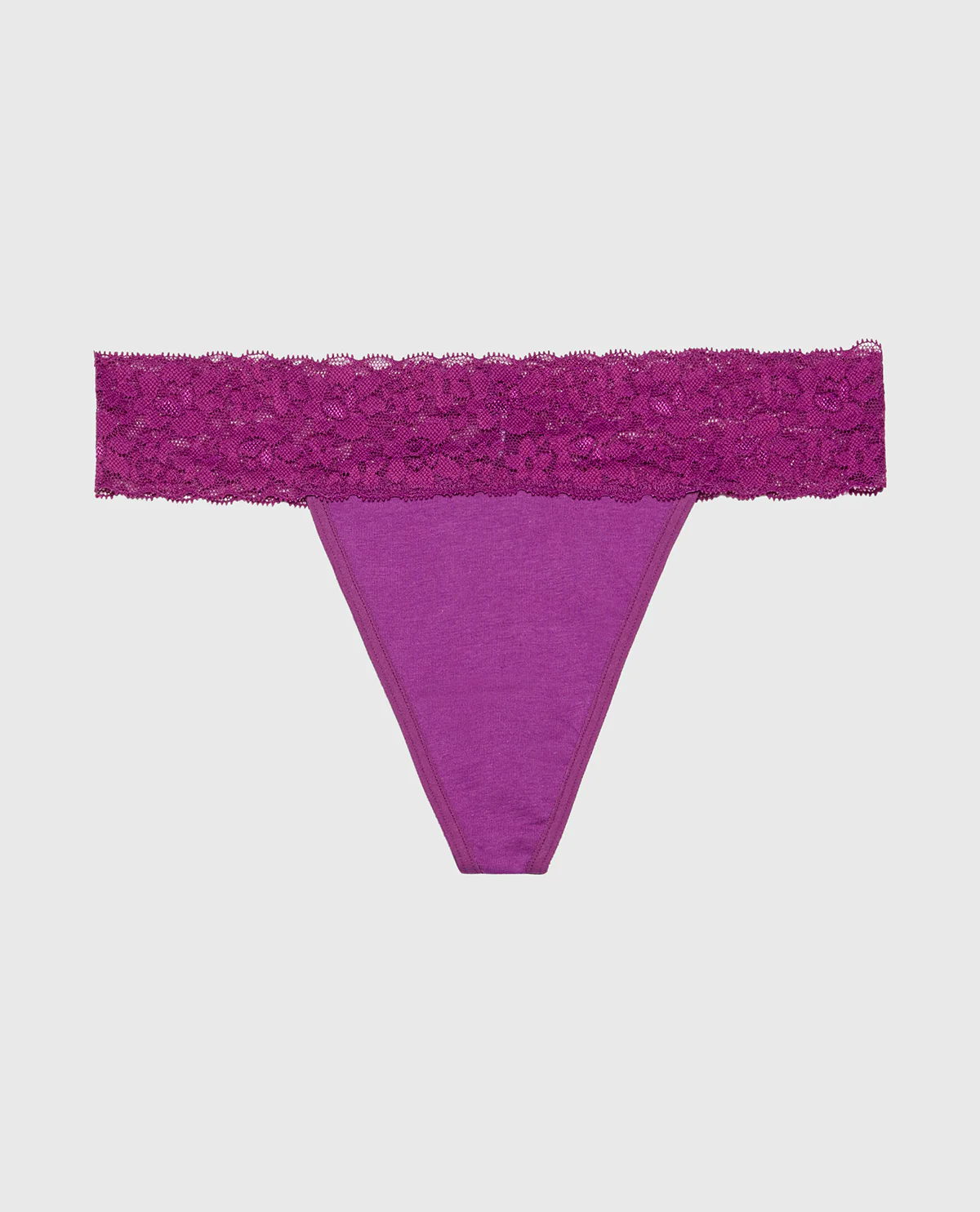 Thong Panty With Lace Trim in Sparkling Grape - Image 4