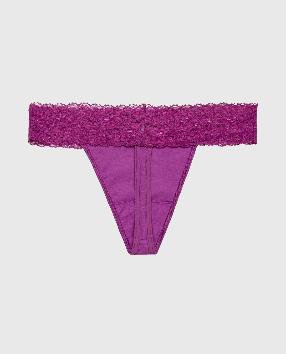 Thong Panty With Lace Trim in Sparkling Grape - Image 5