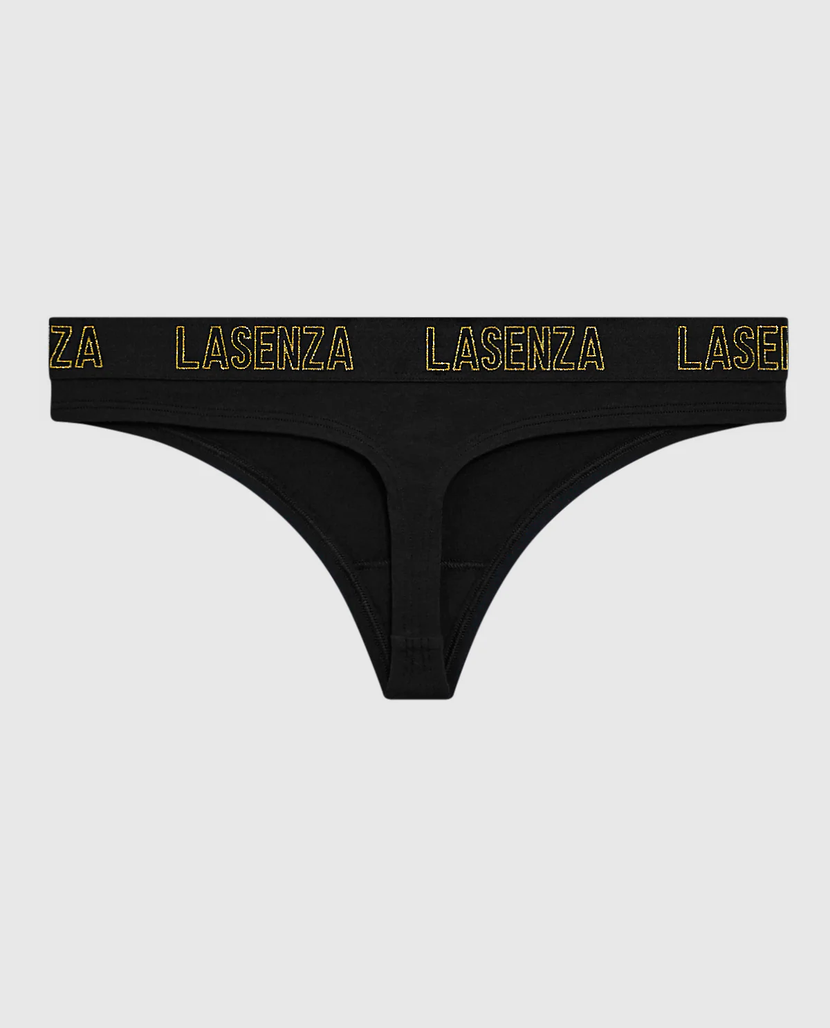 Thong Panty with Logo Band in Smoulder Black - Image 5