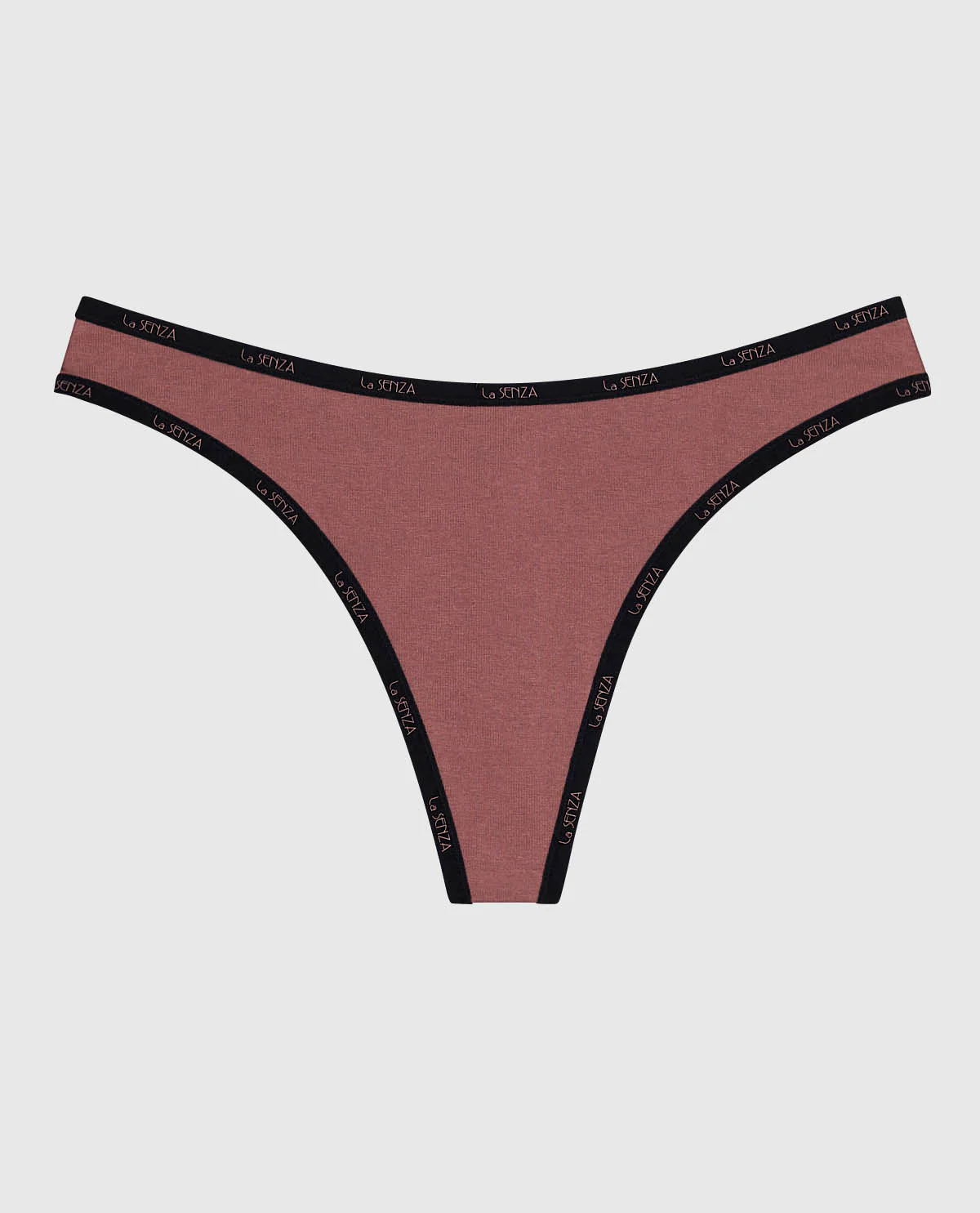 Thong Panty with Logo Trim in Dusty Cedar - Image 4