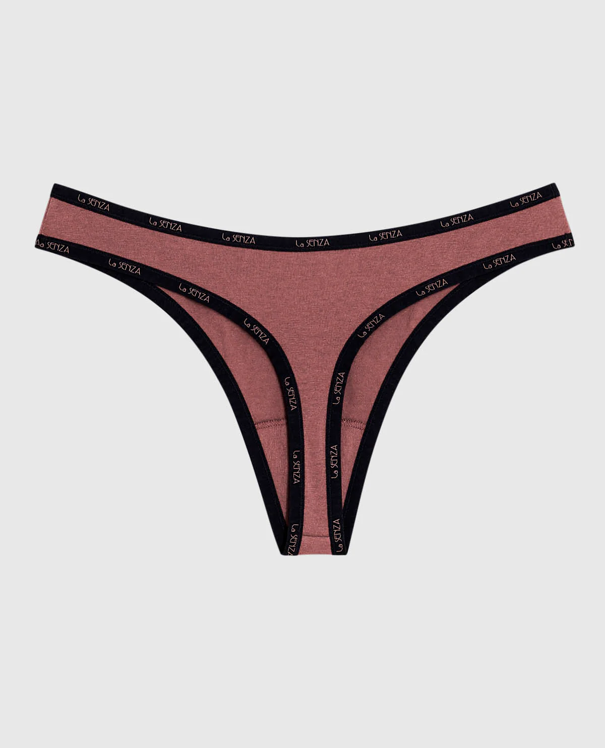 Thong Panty with Logo Trim in Dusty Cedar - Image 5