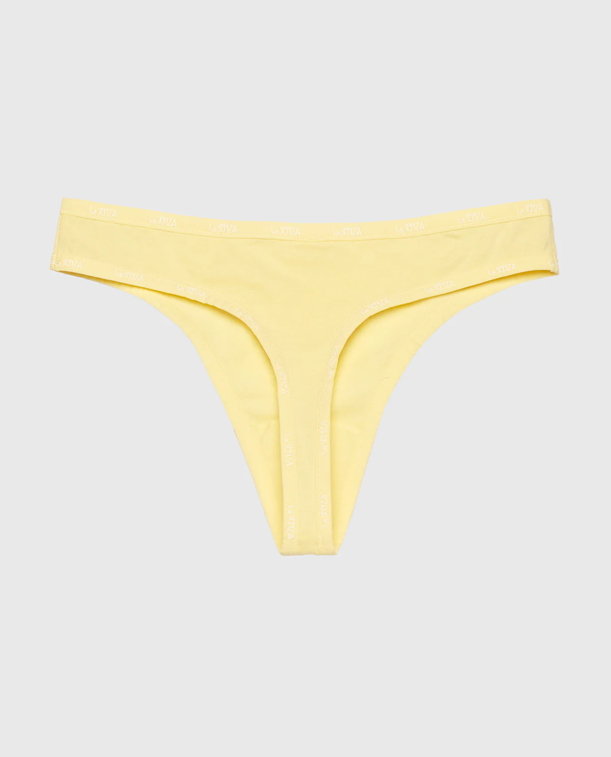 Thong Panty with Logo Trim in Mellow Yellow - Image 5