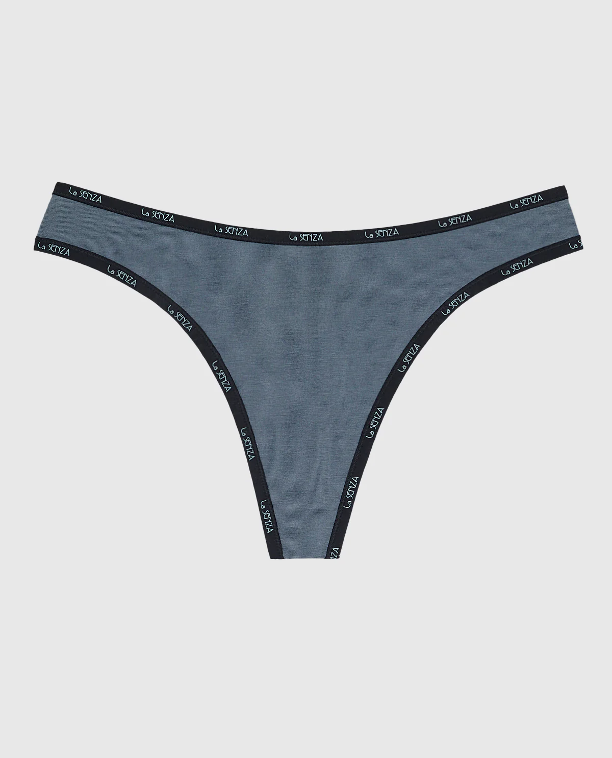 Thong Panty with Logo Trim in Stormy Weather - Image 4