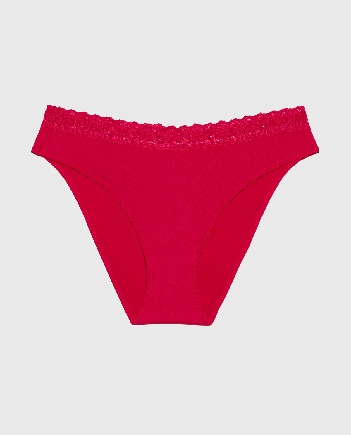 Ultrasoft Modal Bikini Panty with Lace Trim in Crimson - Image 4