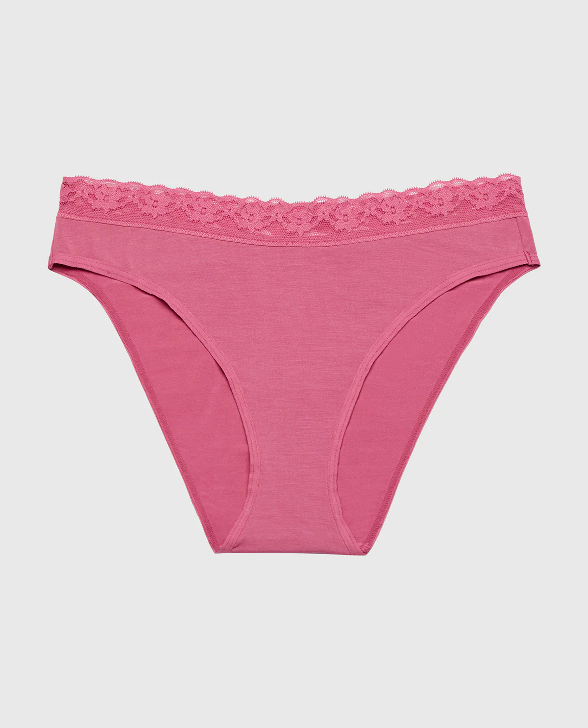 Ultrasoft Modal Bikini Panty with Lace Trim In Red Violet - Image 4