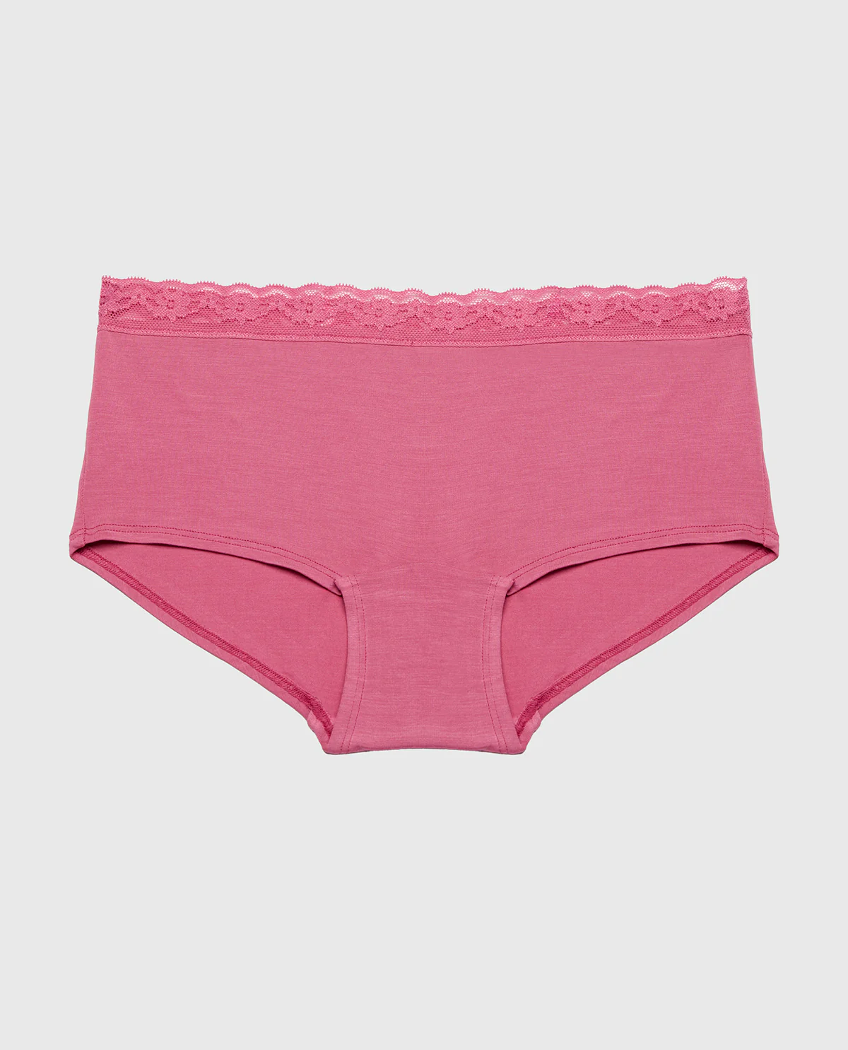 Ultrasoft Modal Boyshort Panty with Lace Trim In Red Violet - Image 4