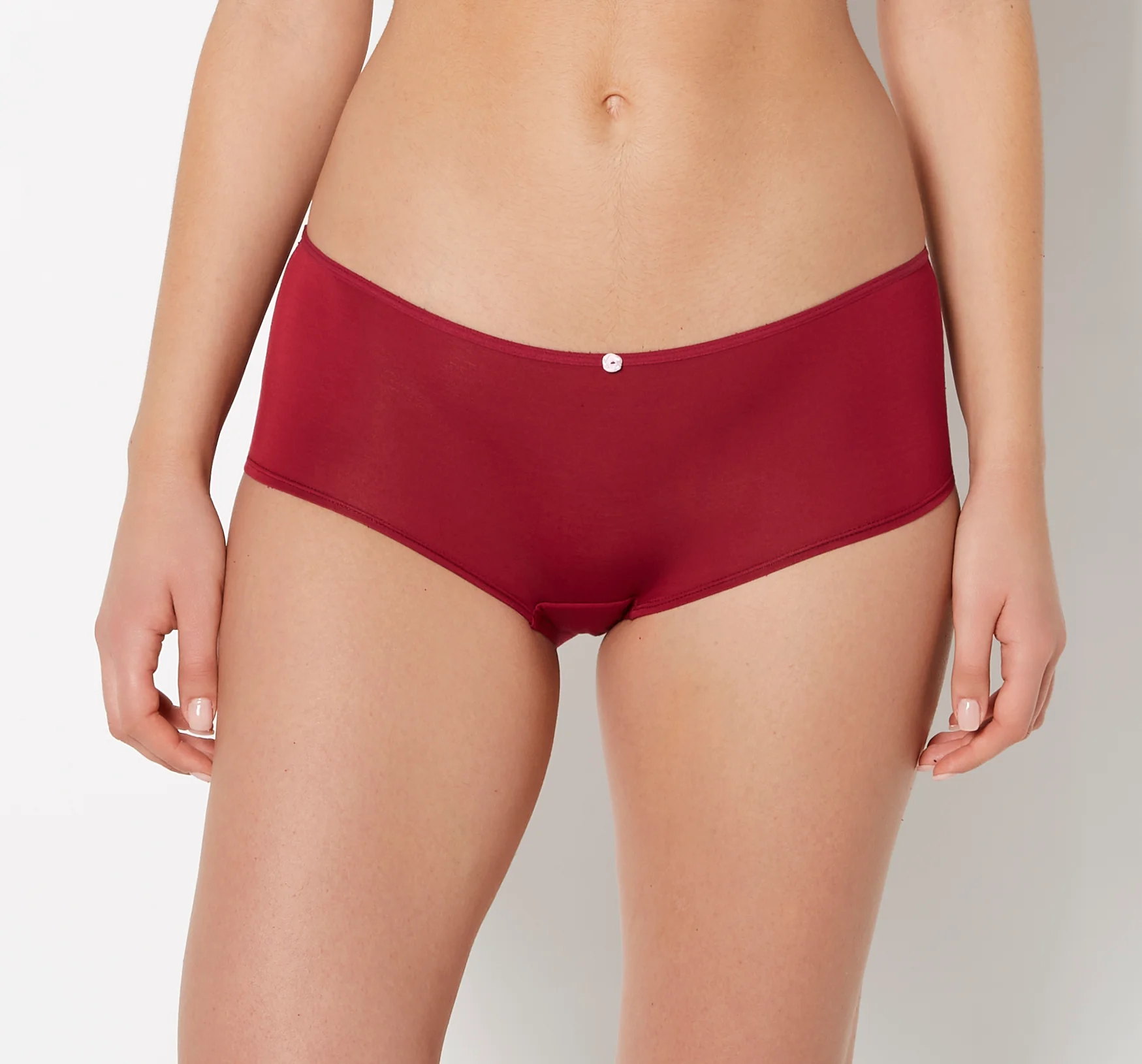 Ultrasoft Modal Boyshort  Panty with Rosette Detail in Plum Rose