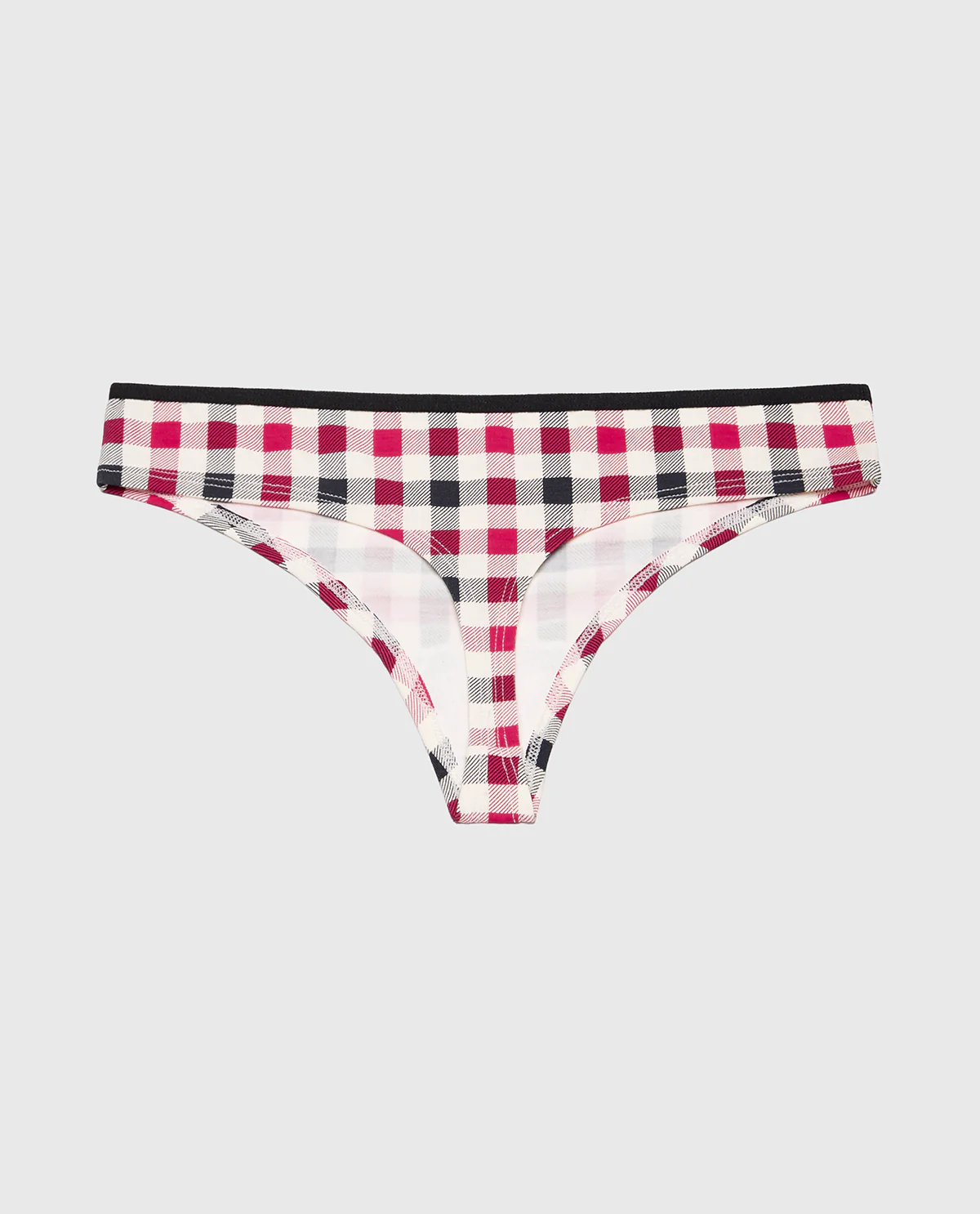 Ultrasoft Modal Cheeky Thong Panty in Soft Winter Gingham - Image 5