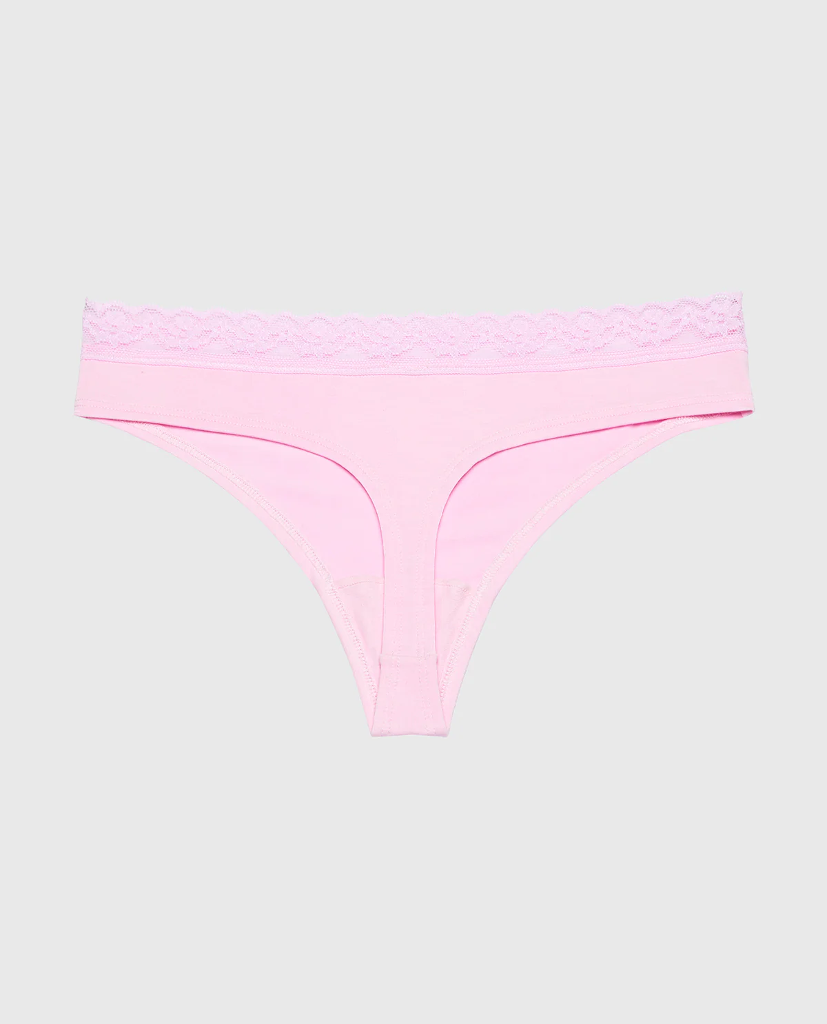 Ultrasoft Modal Cheeky Thong Panty with Lace Trim in Sweet Dream - Image 5