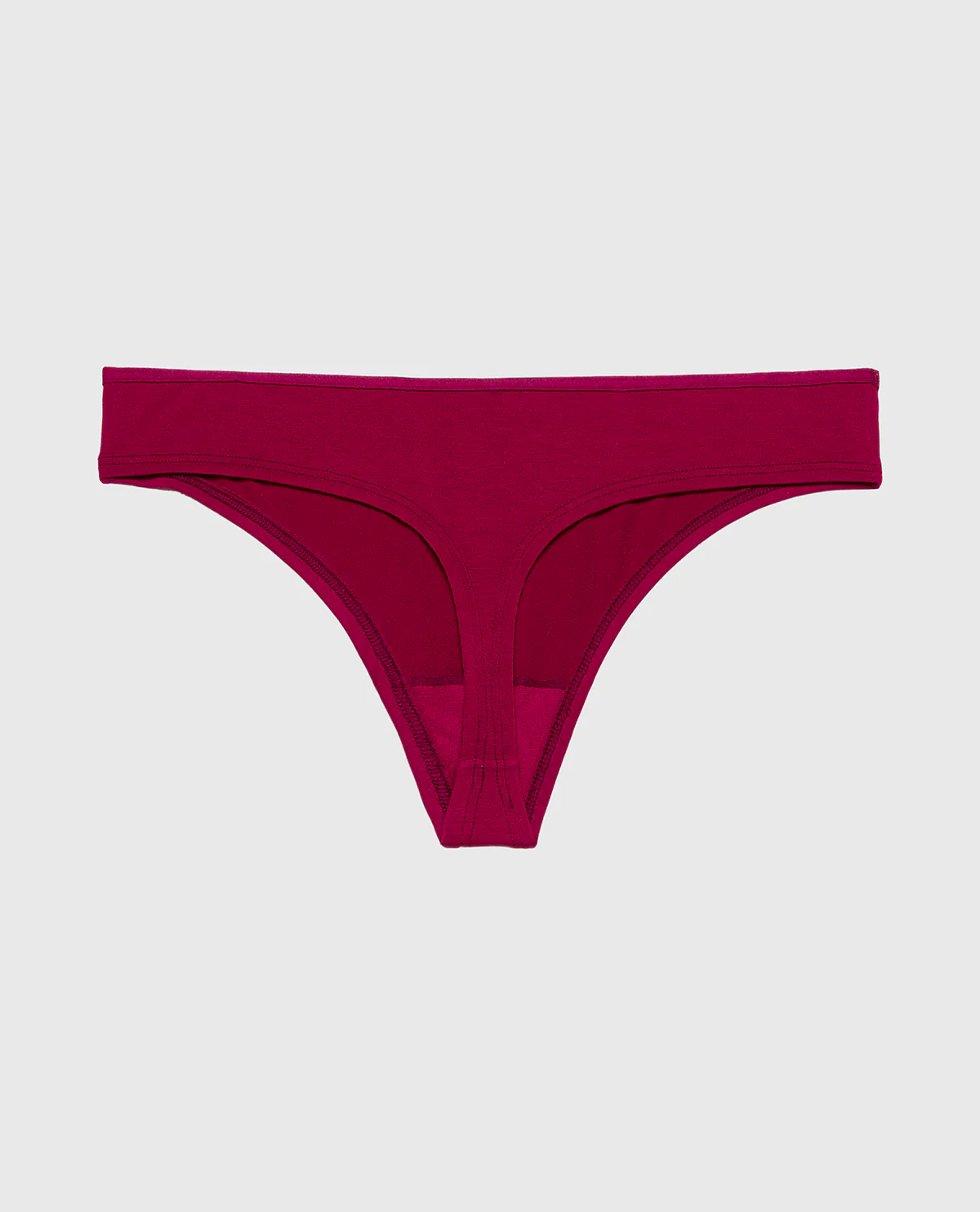 Ultrasoft Modal Cheeky Thong Panty with Rosette Detail in Plum Rose - Image 5