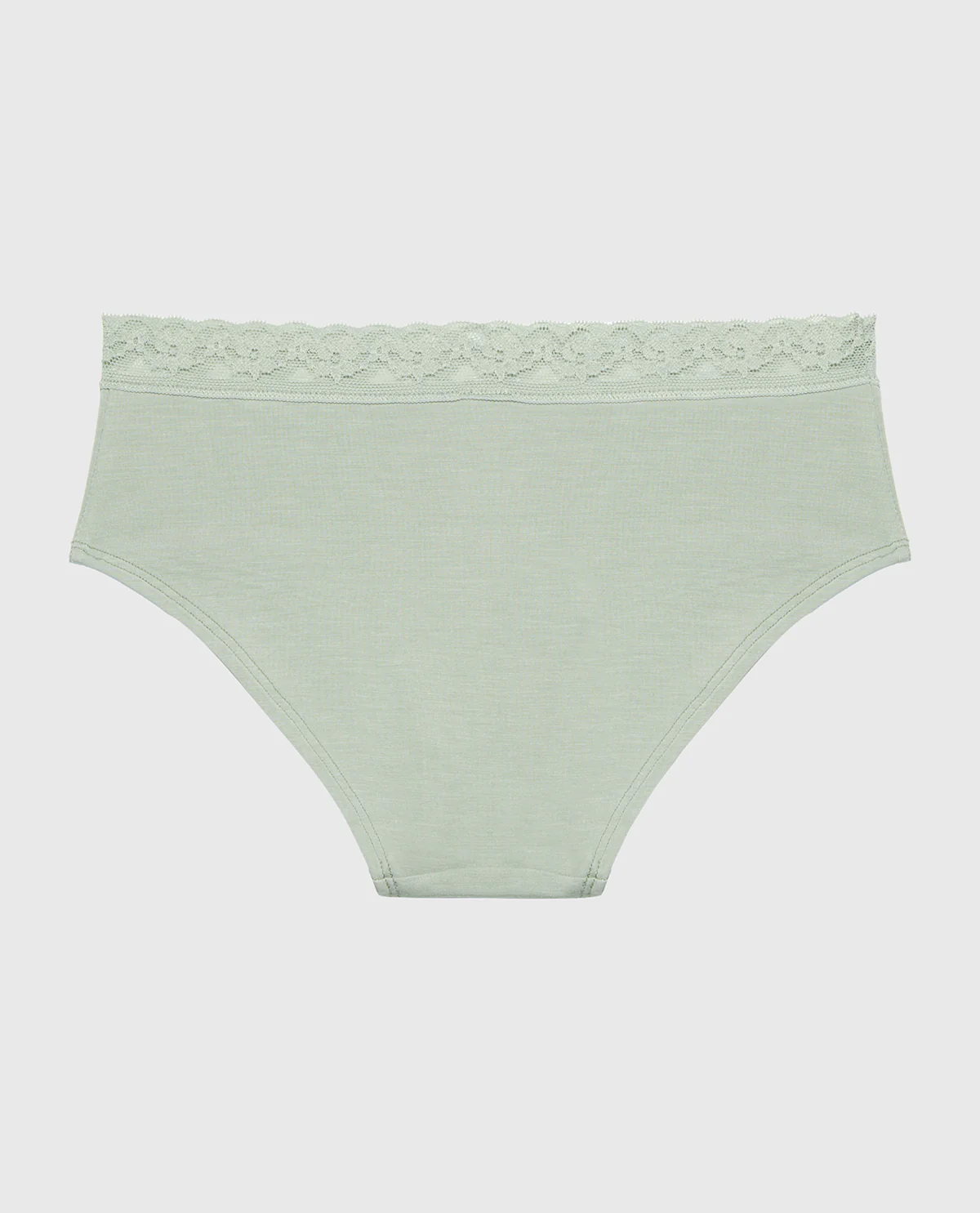 Ultrasoft Modal Hipster Panty with Lace Trim In Iceberg Green - Image 4