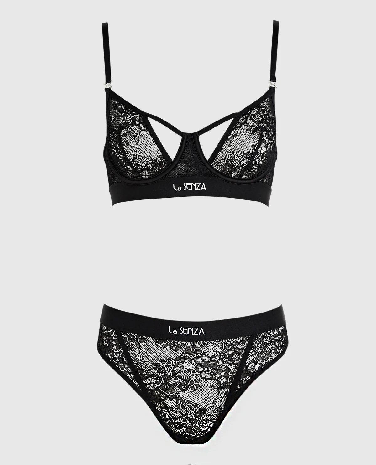 Unlined Balconette Bra with Allover Lace - Image 2